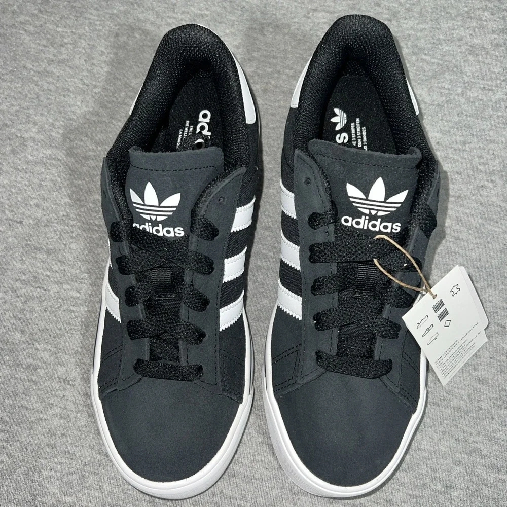Adidas Campus‎ Vulc J Black White Retro Sneakers Womens 6.5 Kids 4.5 IH8038